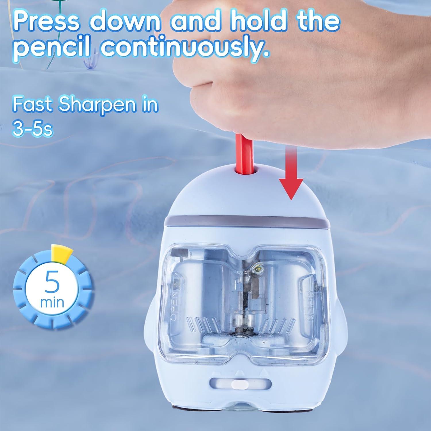 Sacapuntas Eléctrico M&G Azul Portátil USB/Batería para Lápices