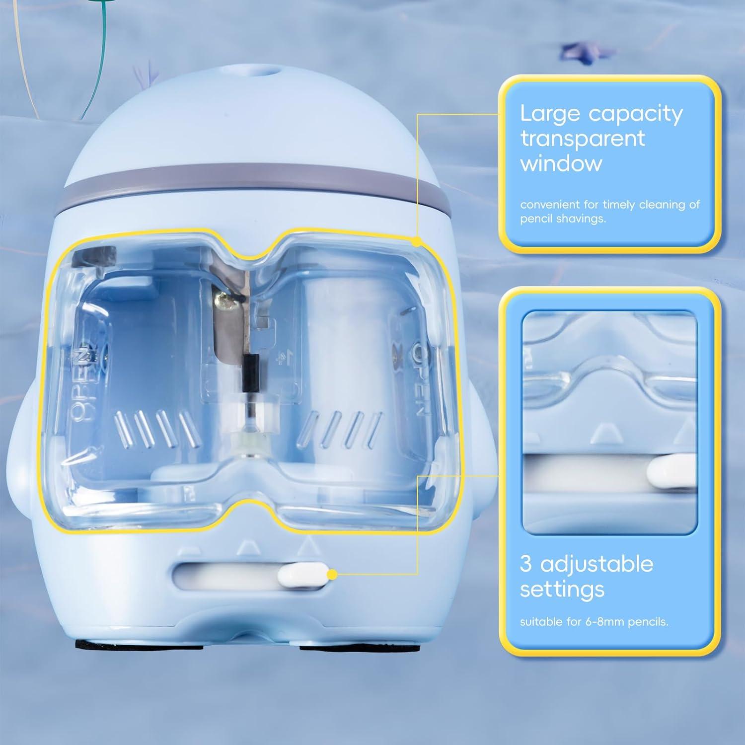 Sacapuntas Eléctrico M&G Azul Portátil USB/Batería para Lápices