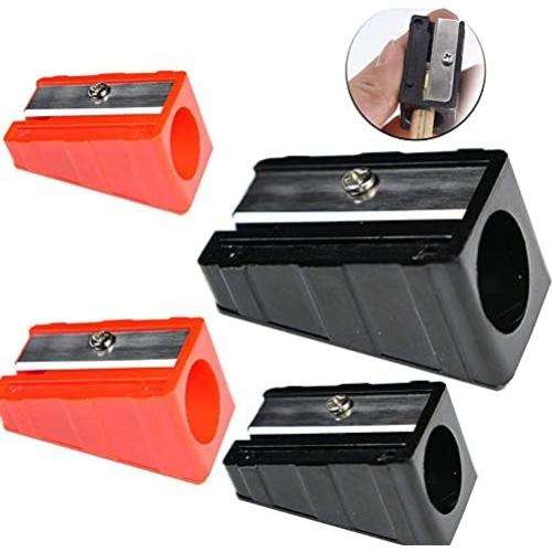 Sacapuntas Jumbo WEKOIL de Metal para Lápiz de Carpintero - Paquete de 4