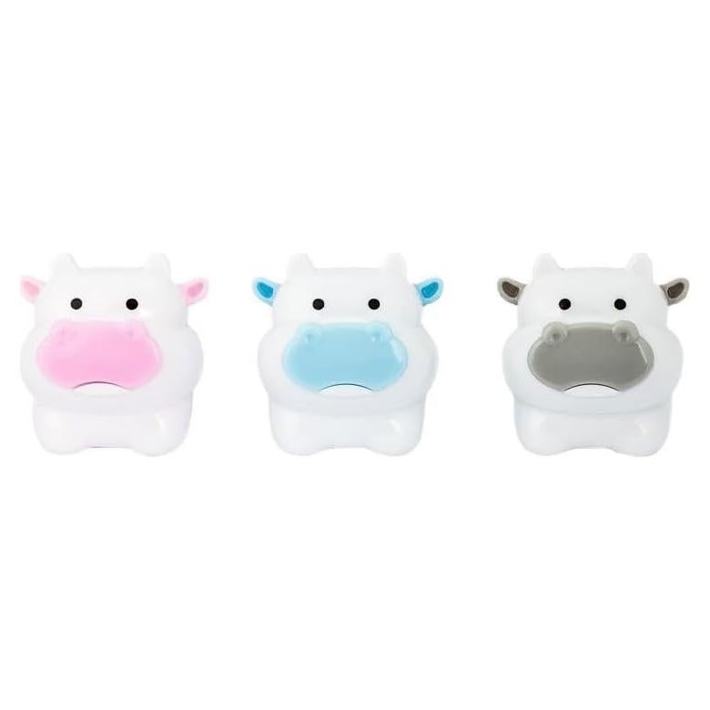 2Pcs Random Color Cute Cattle Design Sharpener,Cow Ox Kawaii Pencils Sharpeners Girls Gifts Stationery Nice Design Processed Writing and Correction Supplies Office Supplies