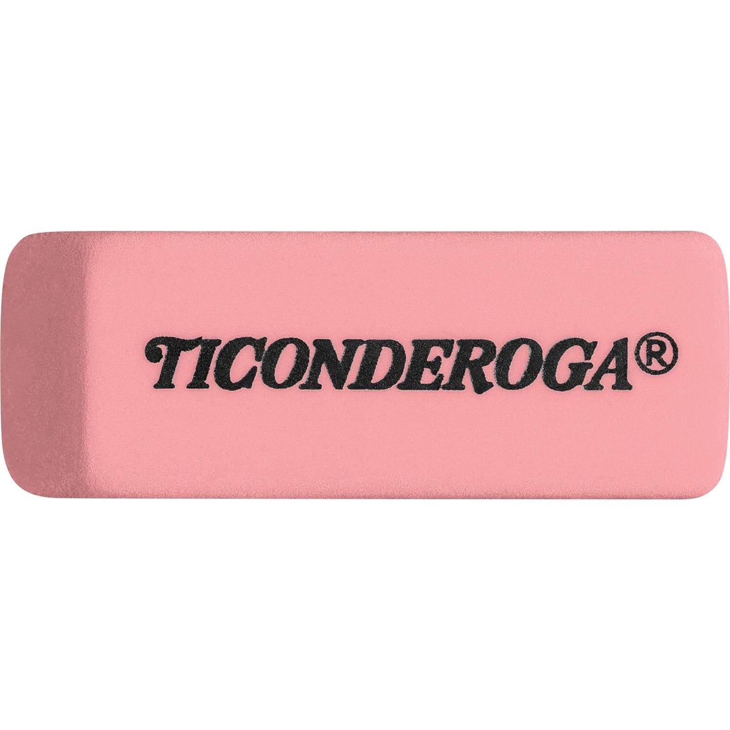 Borradores en cuña Ticonderoga Rosa - 3 unidades, no tóxico