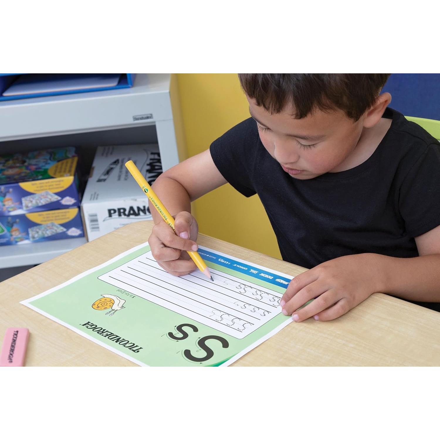 Borradores en cuña Ticonderoga Rosa - 3 unidades, no tóxico