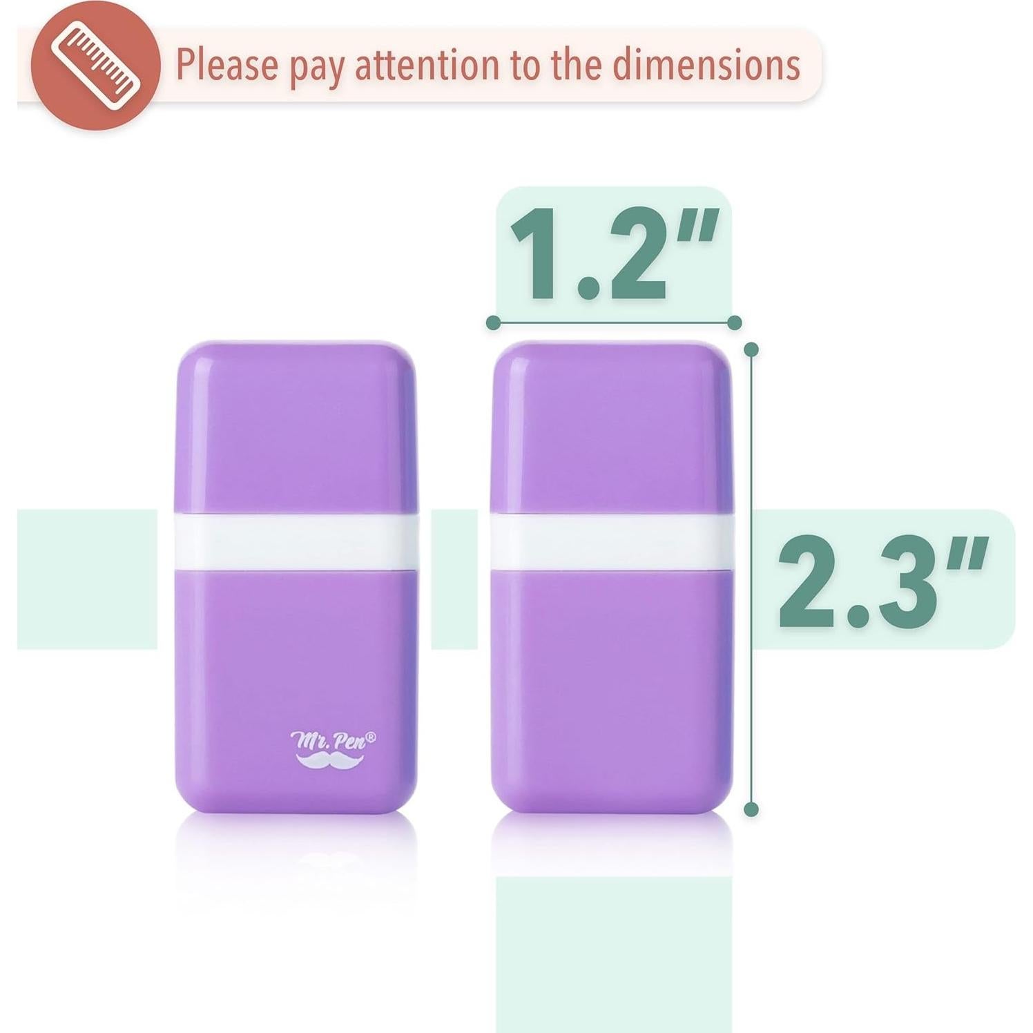 Gomas de Borrar Mr. Pen, 6 Paquetes Colores Pastel, 5.8cm