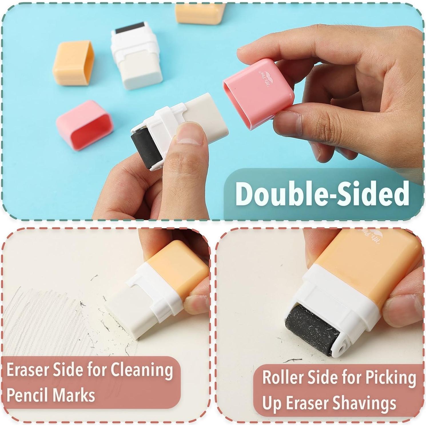 Gomas de Borrar Mr. Pen, 6 Paquetes Colores Pastel, 5.8cm