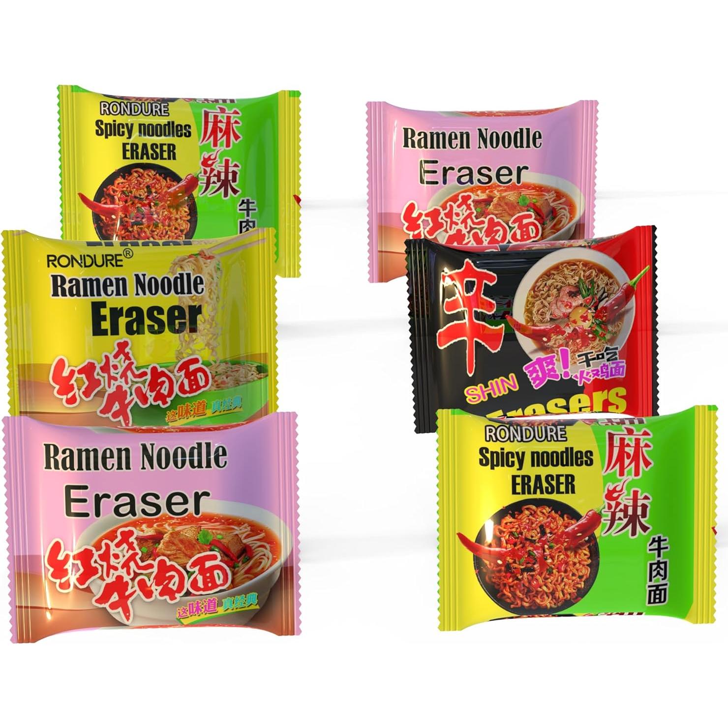 Set de Borradores Kawaii Ramen 8 PCS ROPTO Ecológicos