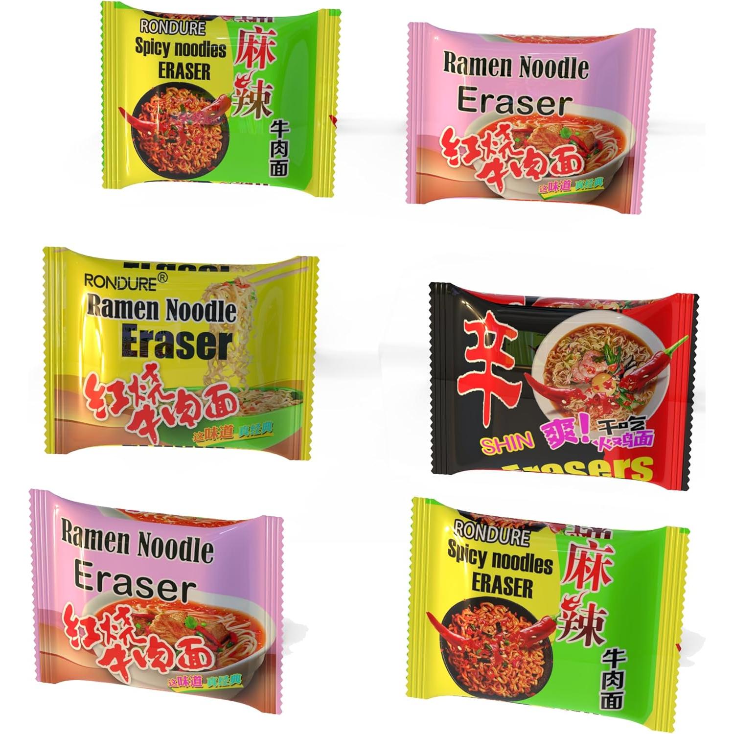 Set de Borradores Kawaii Ramen 8 PCS ROPTO Ecológicos