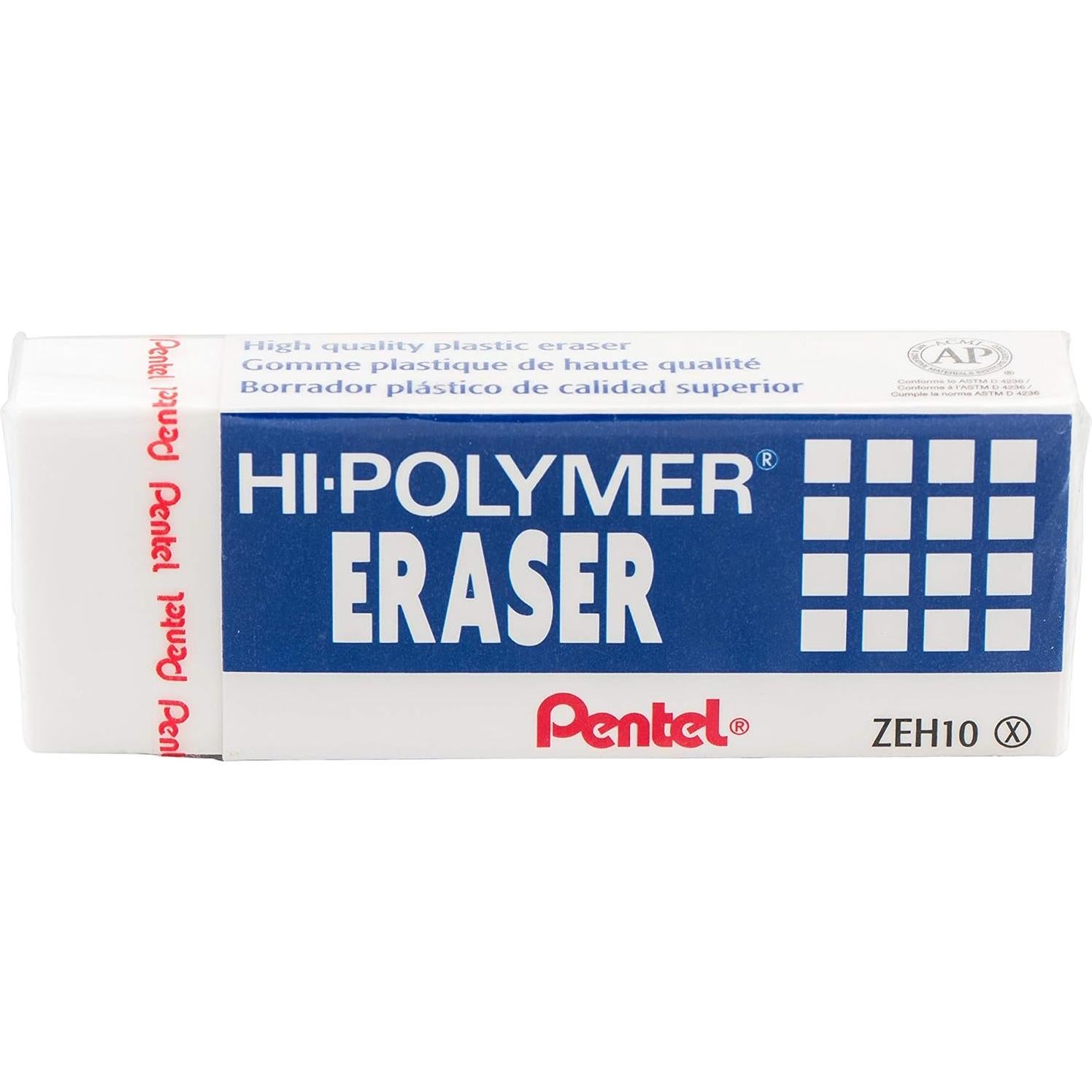 Borrador de bloque Hi-Polymer Pentel Blanco 10 unidades