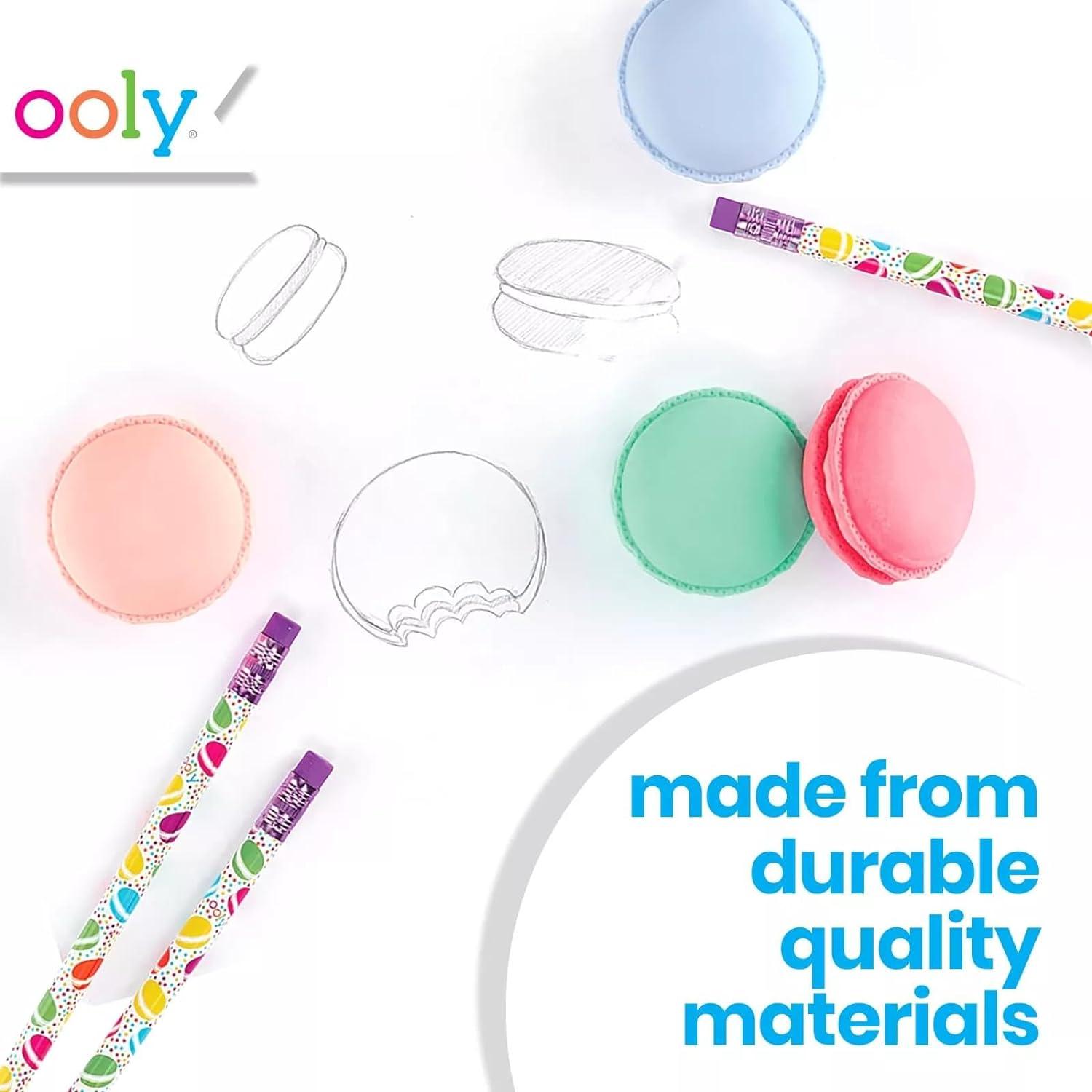 Set de 5 Gomas de Borrar OOLY Le Macaron Vainilla 4.45 cm