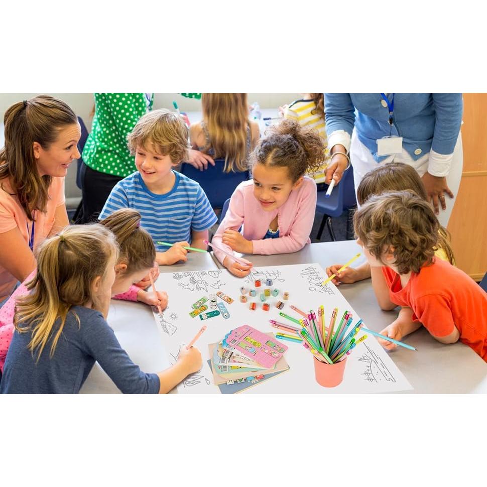 Juego de Papelería 90 Piezas Yuechen - Borradores y Lápices