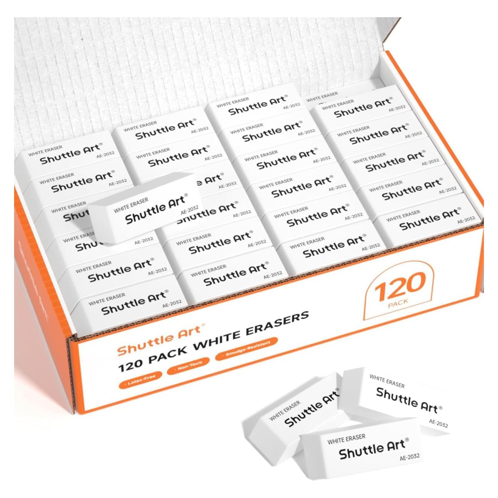 Borradores Blancos Shuttle Art, Paquete de 120 Unidades, No Tóxicos