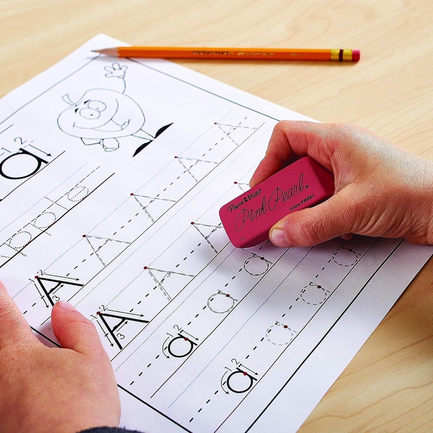 Borradores Paper Mate Pink Pearl Medianos 24 Unidades