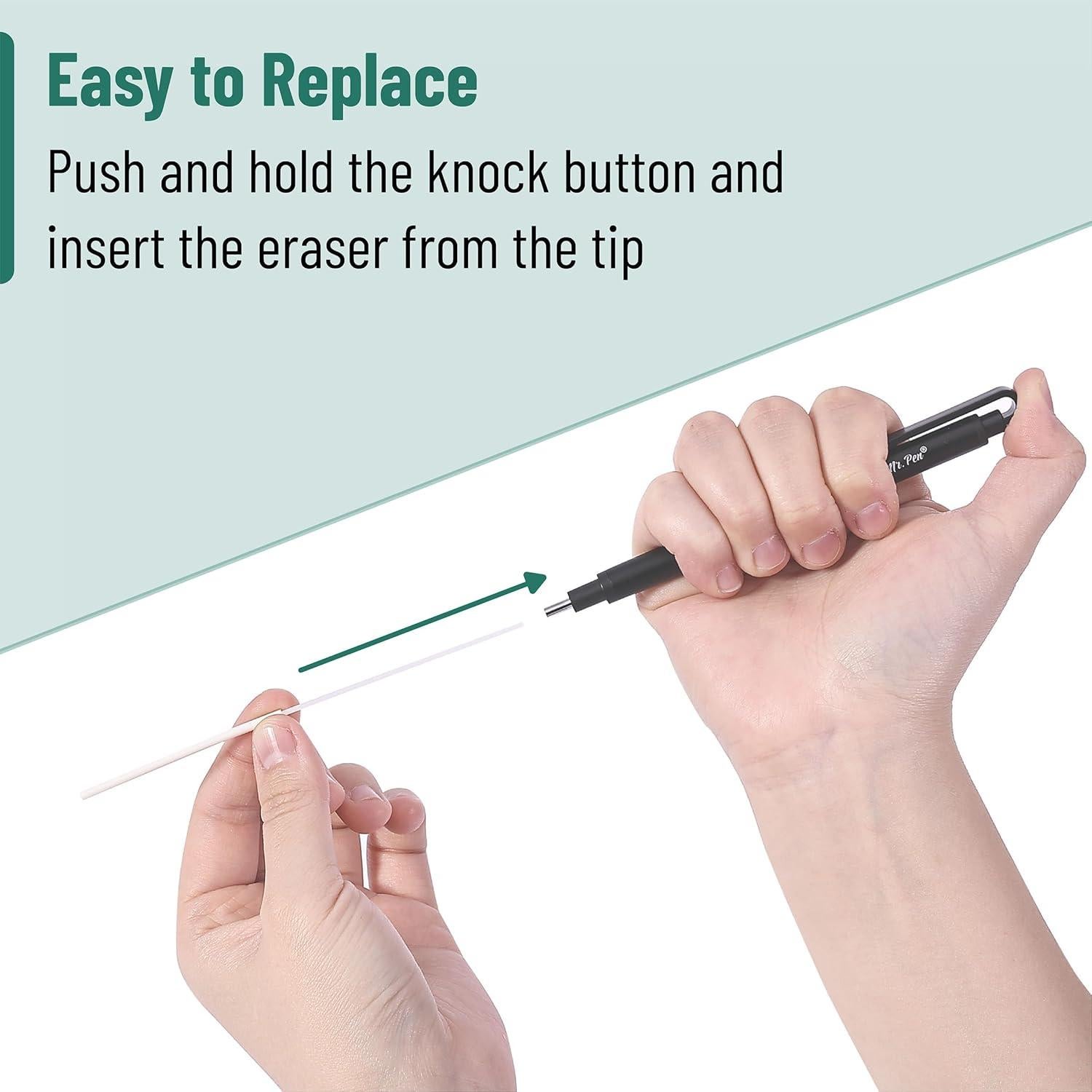 Borradores de Pluma Mr. Pen - Set de 2, Punta Cuadrada y Fina