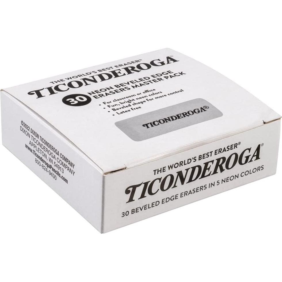 Borradores en cuña Ticonderoga, paquete de 30 colores neón