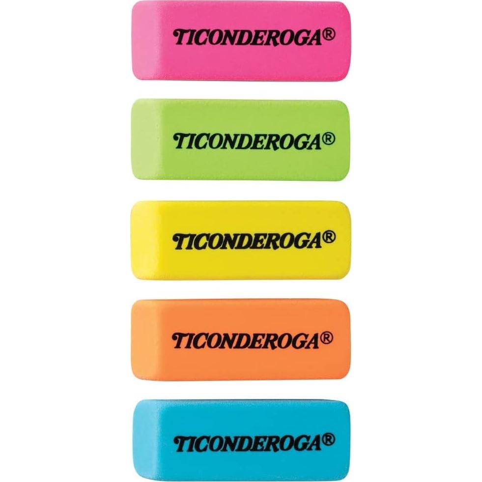 Borradores en cuña Ticonderoga, paquete de 30 colores neón