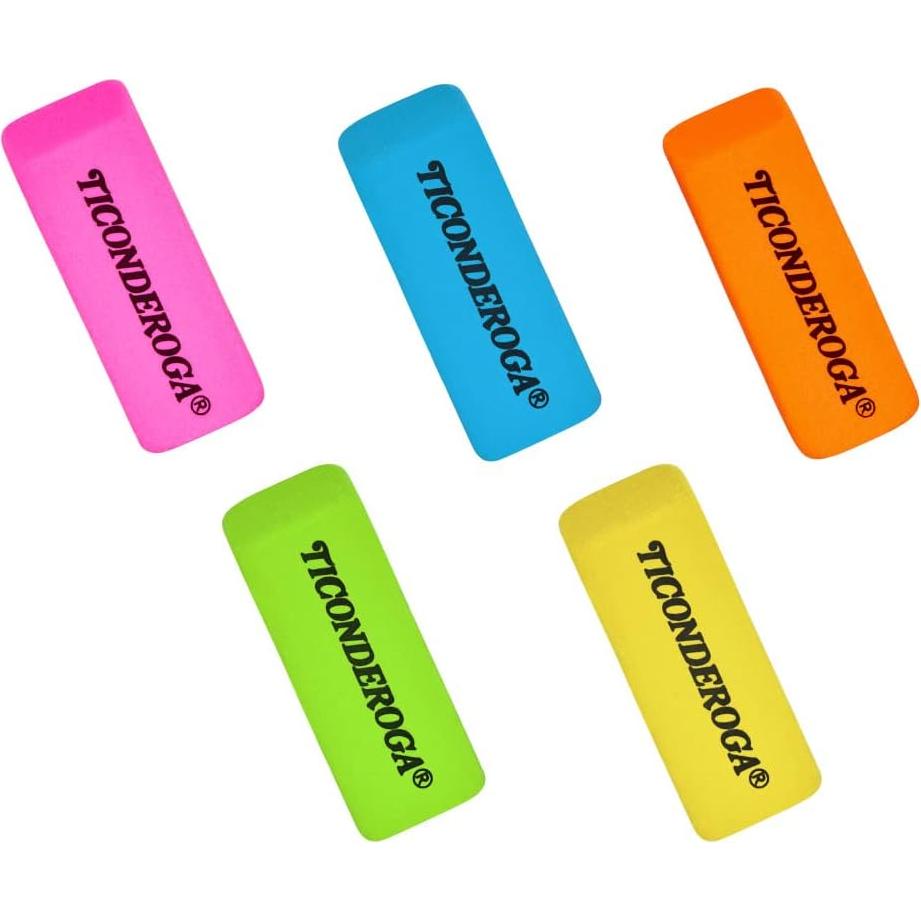 Borradores en cuña Ticonderoga, paquete de 30 colores neón