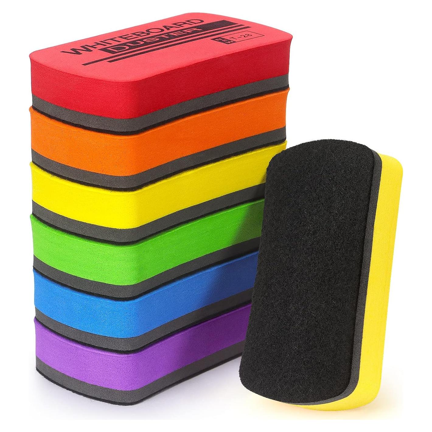 Paquete de 6 Borradores Magnéticos Hutou para Pizarra Blanca