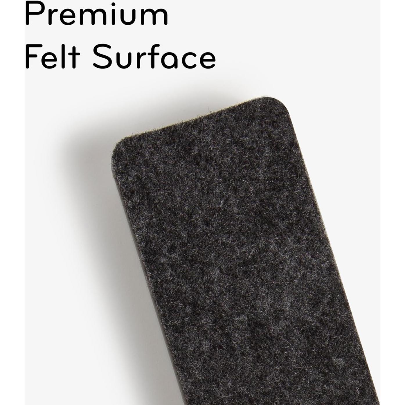 U Brands Magnetic Dry Erase Board Felt Eraser, 2"x5"x1", White, Lightweight Modern Design