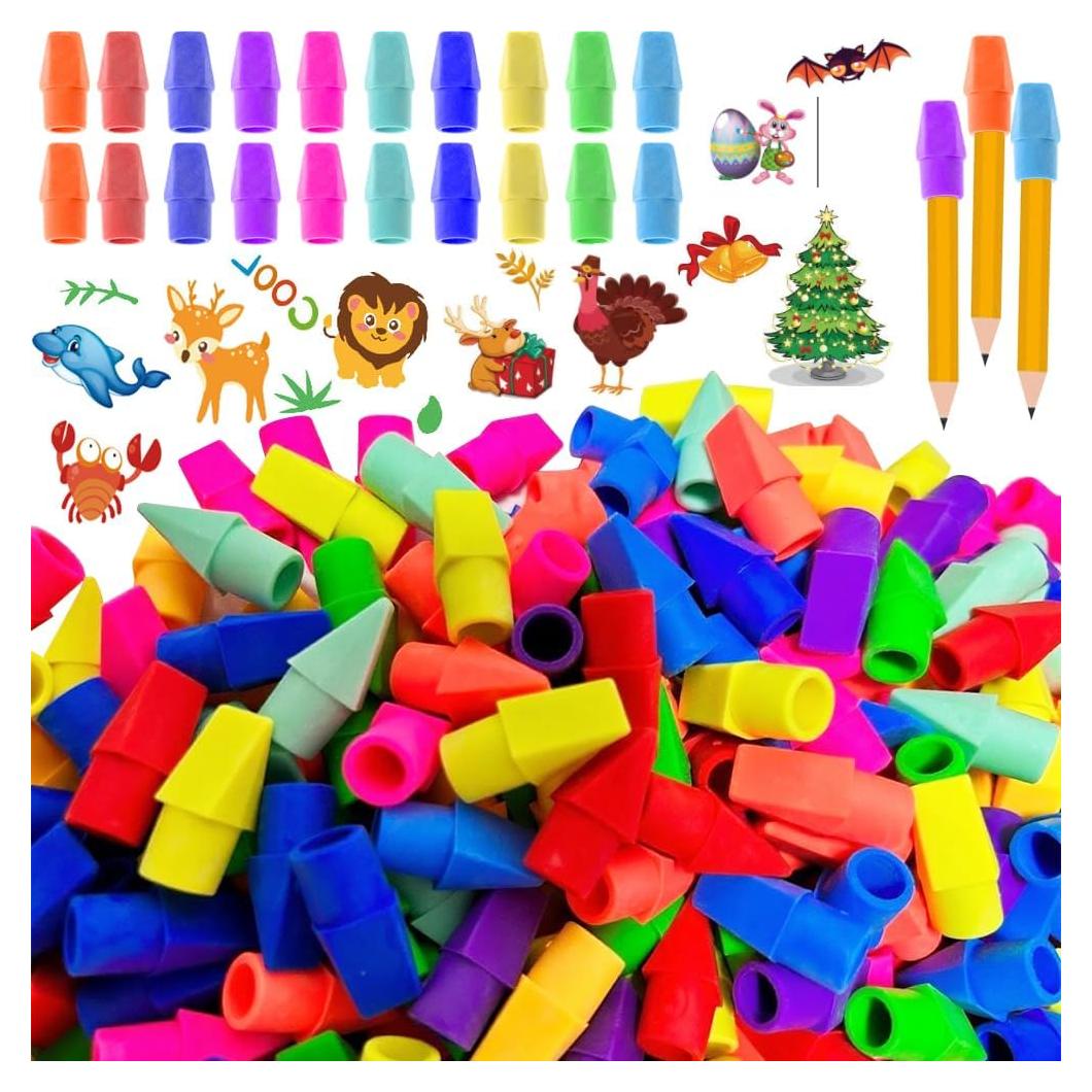 Borradores de lápiz Doiaz - Paquete de 300 Multicolor