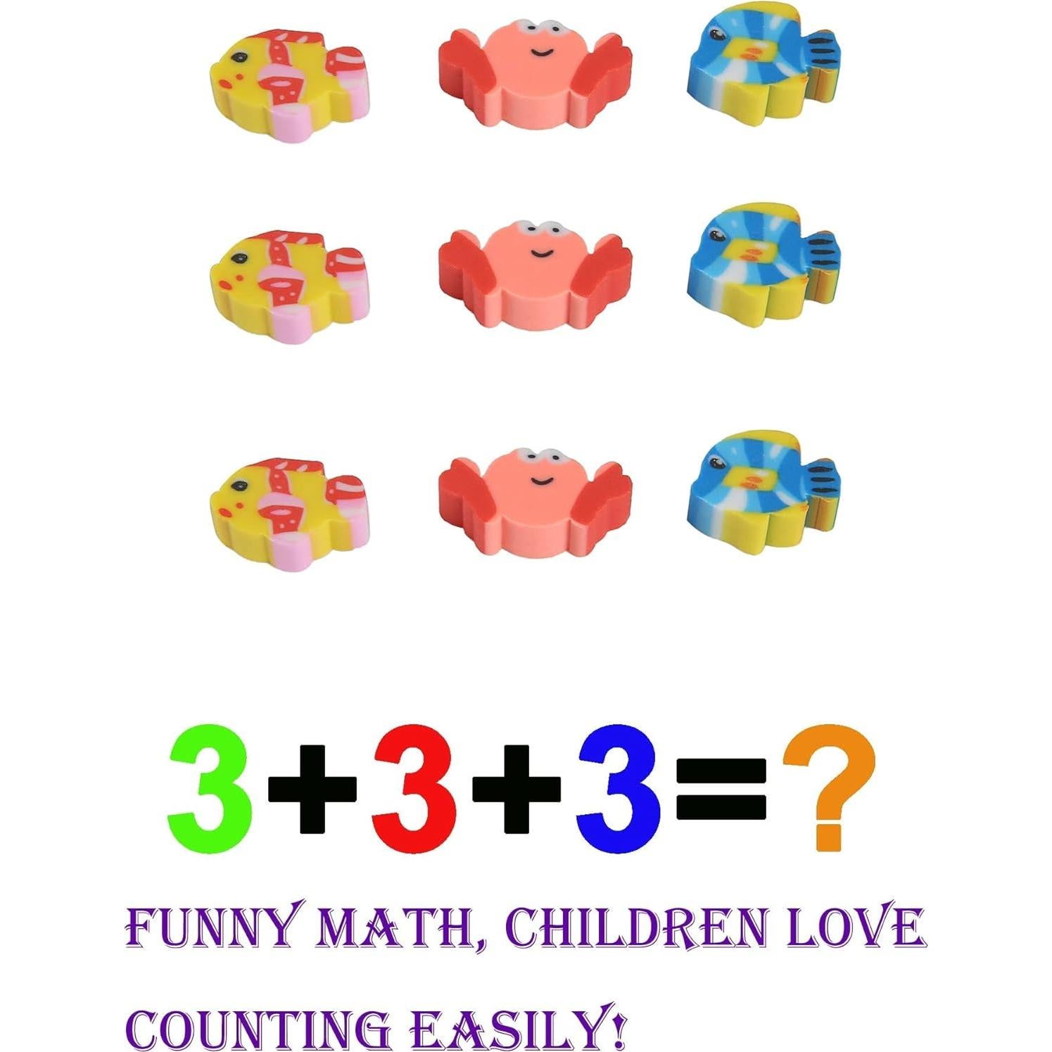 300 Gomas de Borrar Mini QDXATIVP Animales y Frutas 2.5-4 cm