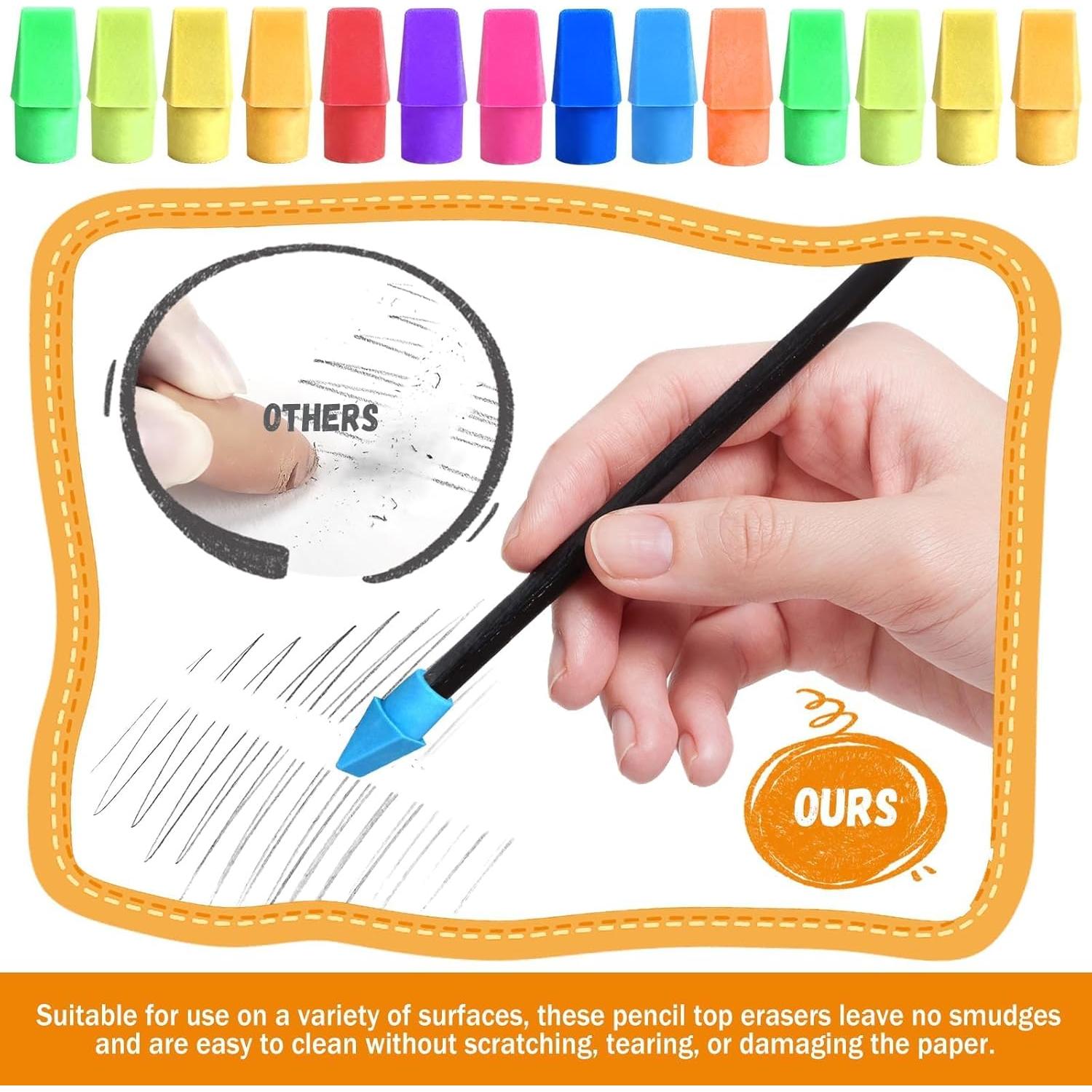 Borradores de Tapa PRALB 1000 Piezas Multicolores Sin Látex