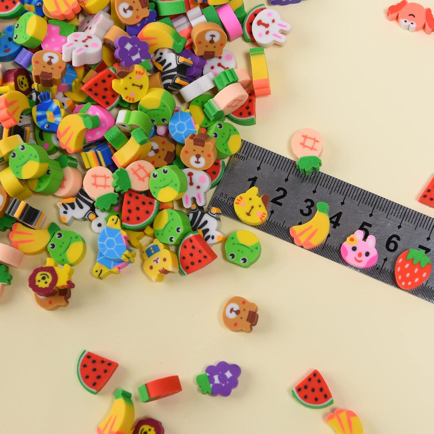 300 Mini Borradores de Animales y Frutas MGTECH 1-1.5 cm