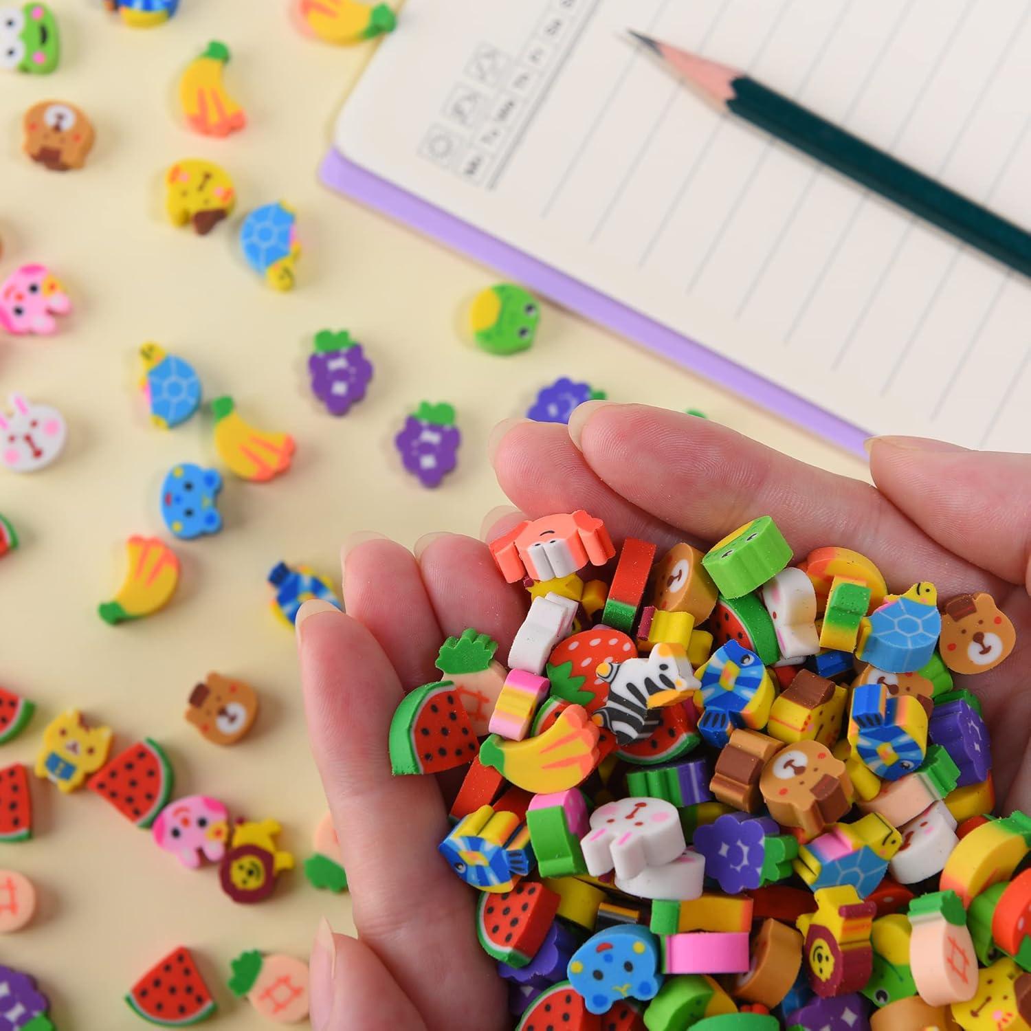 300 Mini Borradores de Animales y Frutas MGTECH 1-1.5 cm