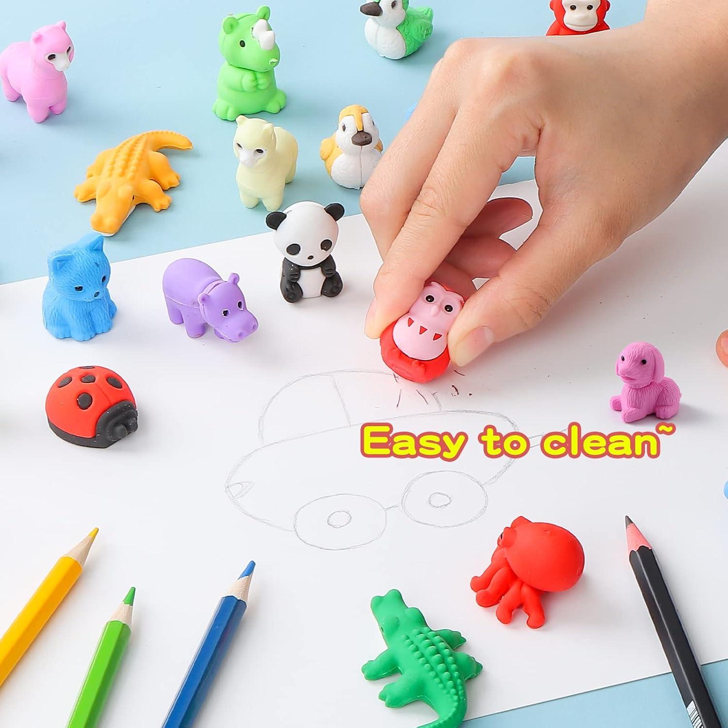 Gomas de Borrar 3D Kleeblatt 40 Pcs Animales para Niños