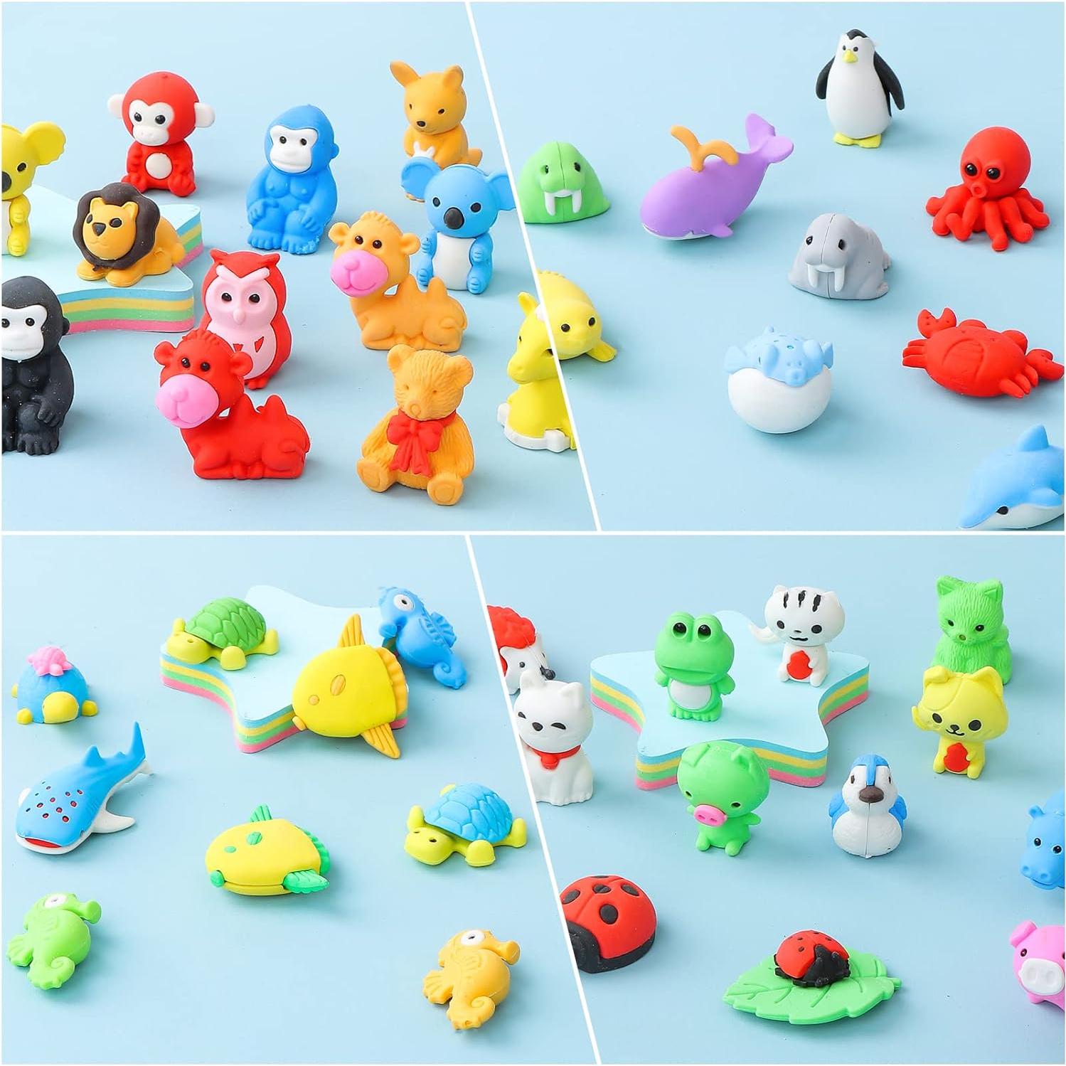 Gomas de Borrar 3D Kleeblatt 40 Pcs Animales para Niños
