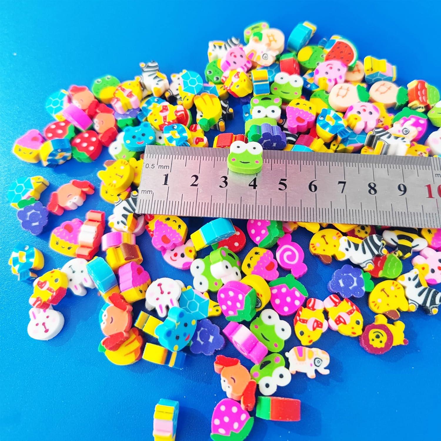 300 Mini Borradores Divertidos Jsehchya para Niños - Frutas y Animales