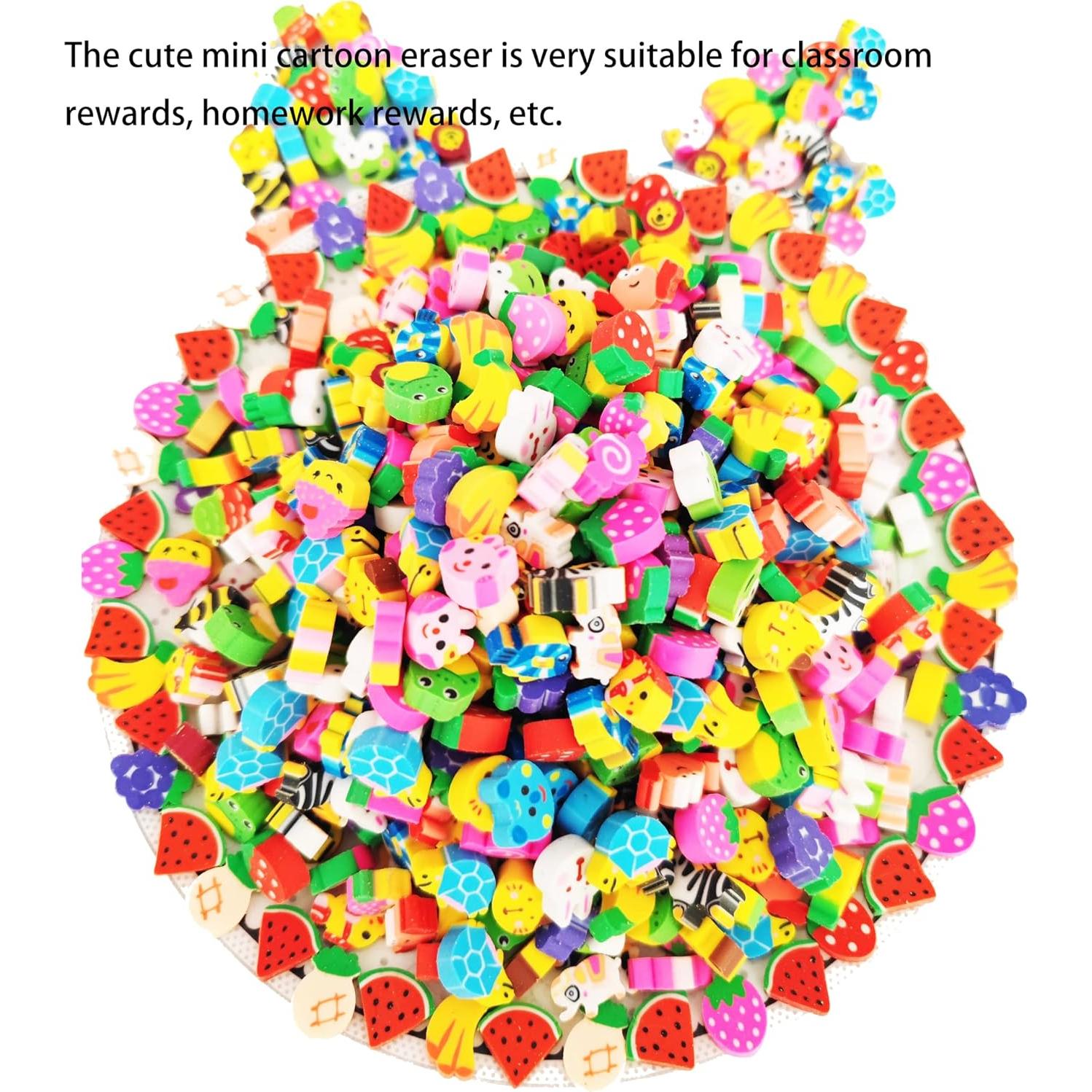 300 Mini Borradores Divertidos Jsehchya para Niños - Frutas y Animales