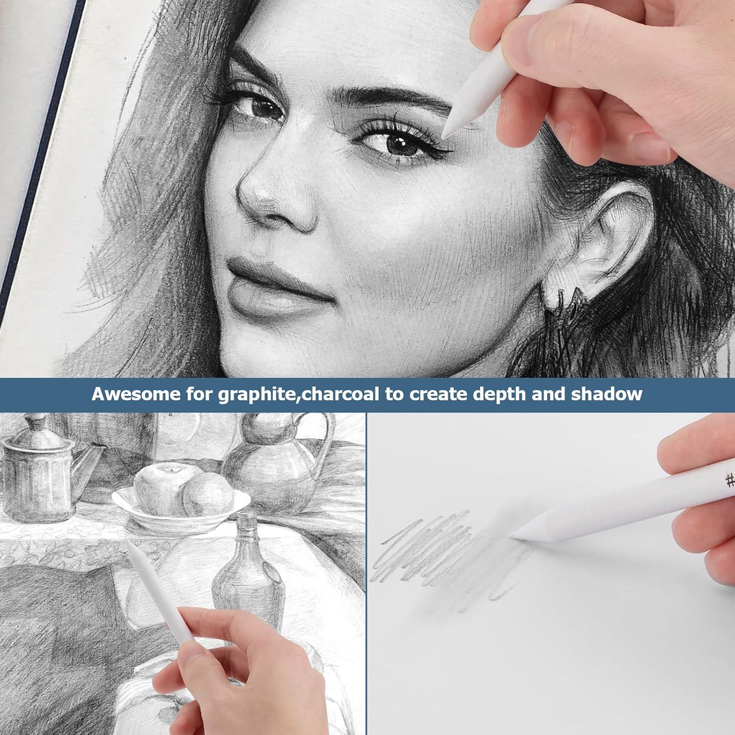 Set de Dibujo a Lápiz AGPTEK 48 Piezas con Esponjas y Borradores