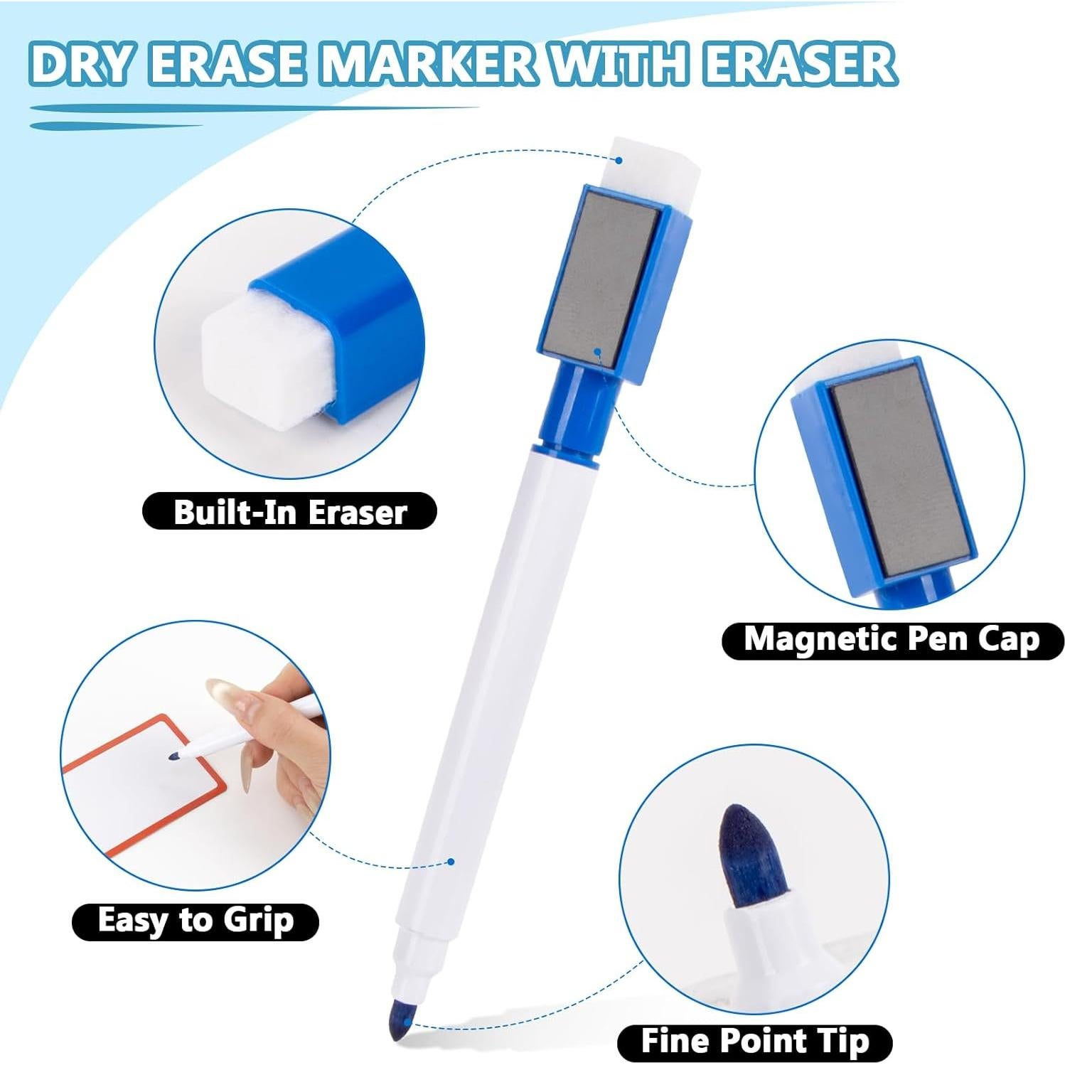 Juego de Marcadores Borrables MAQIHAN con Borradores Magnéticos