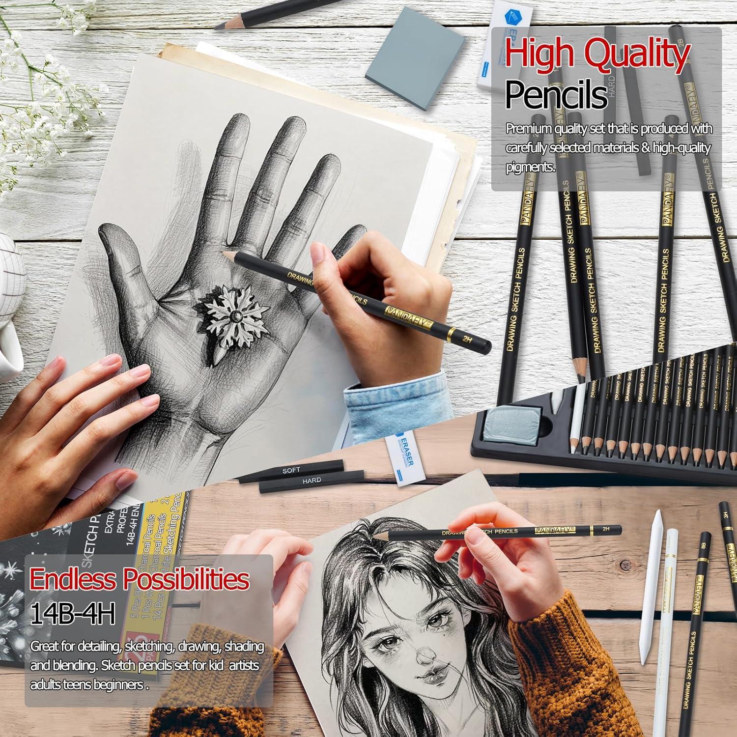 Set de Lápices de Dibujo Profesional PANDAFLY 26 Piezas