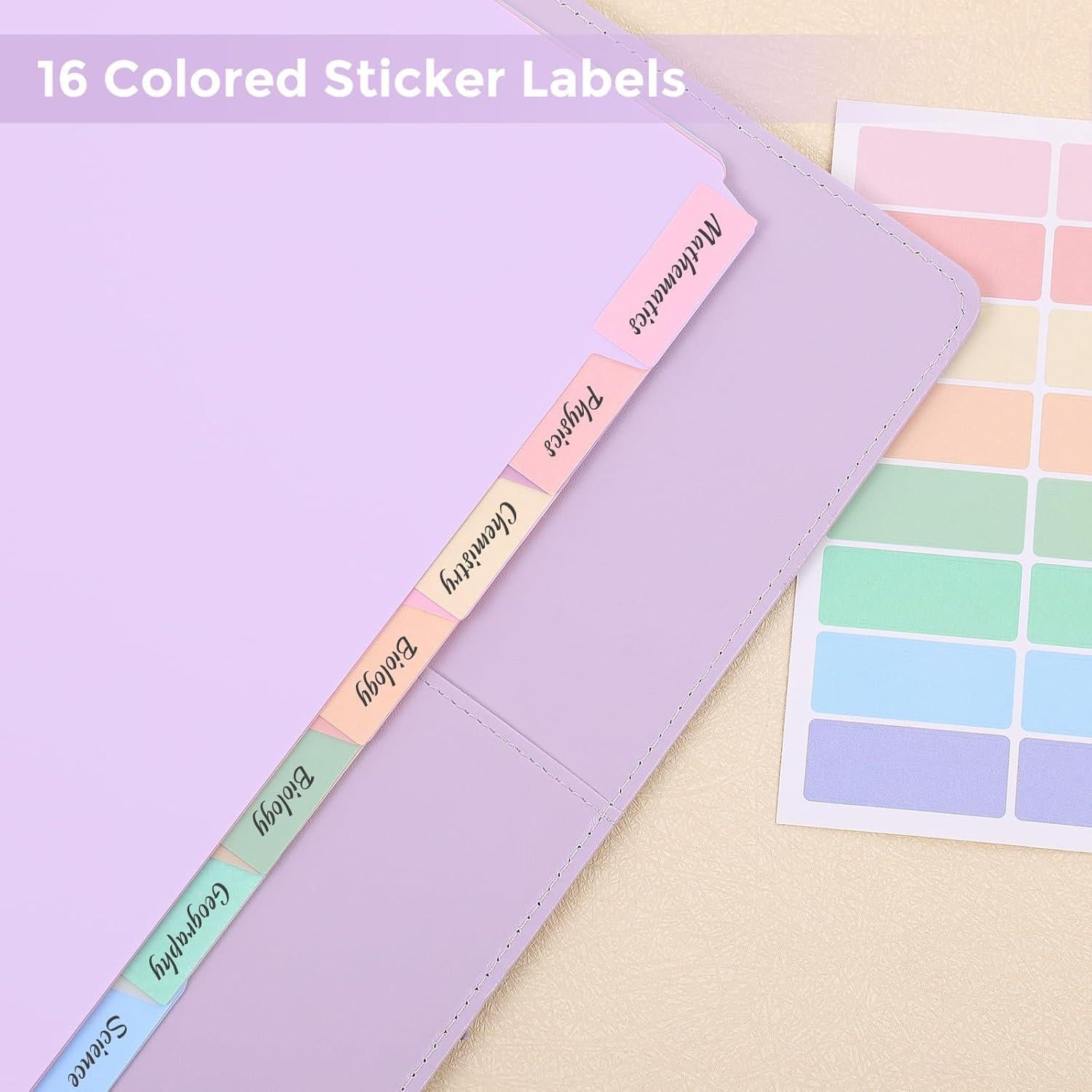 Divisores de Plástico SKYDUE 8 Pestañas para Carpeta 3 Anillas