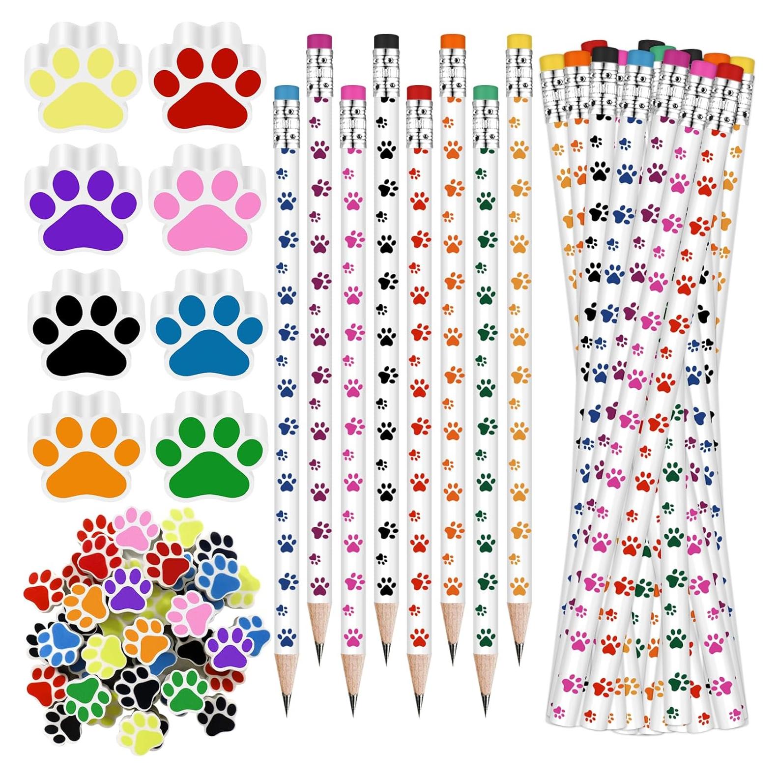 Conjunto 48 Piezas Lápices y Gomas de Borrar Weecent