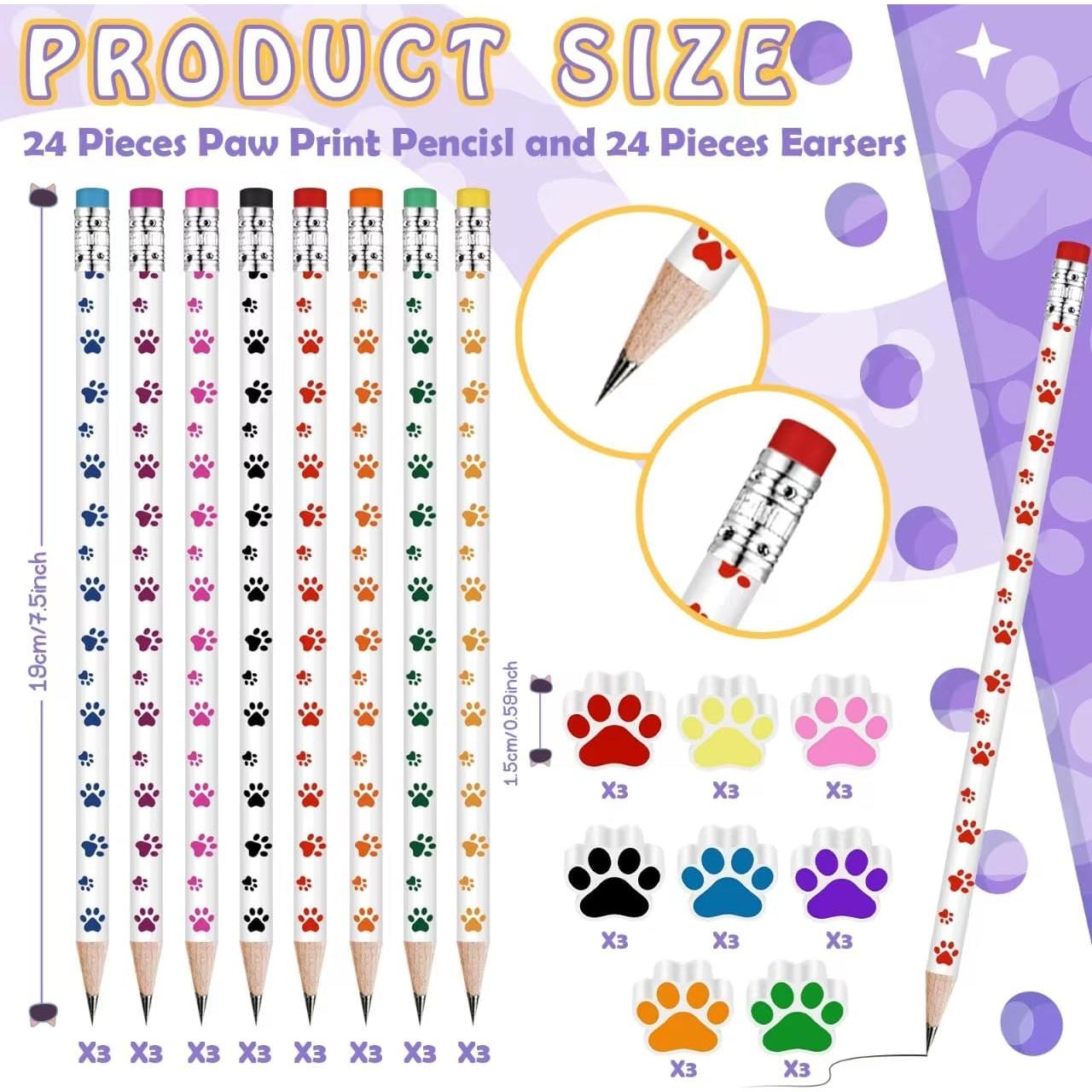 Conjunto 48 Piezas Lápices y Gomas de Borrar Weecent