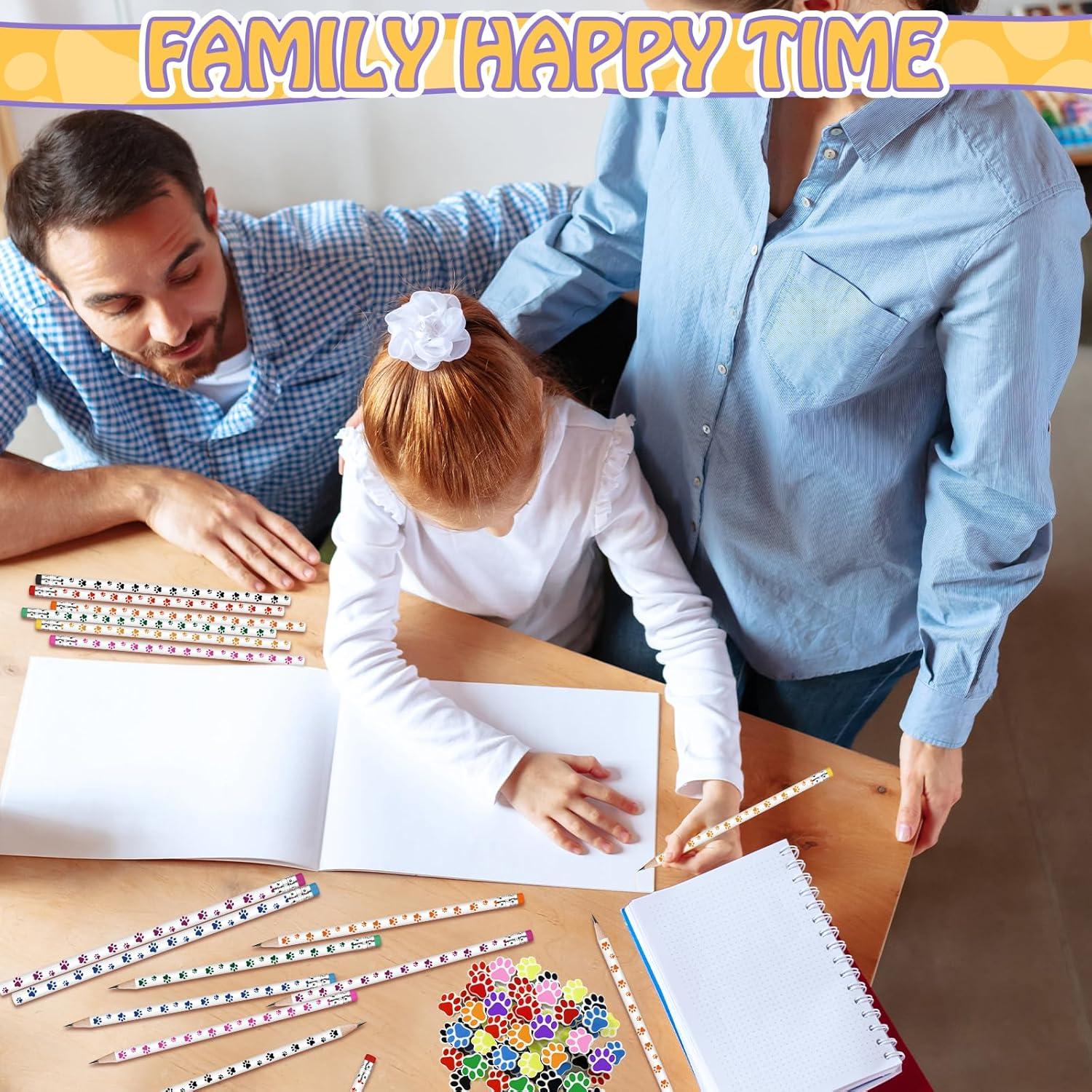 Conjunto 48 Piezas Lápices y Gomas de Borrar Weecent