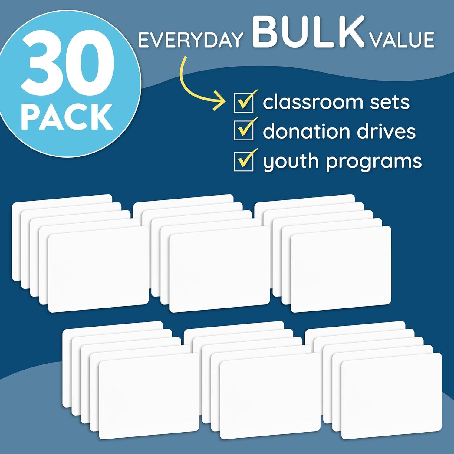Paquete de 30 Tableros de Borrado en Seco Mini Blue Summit