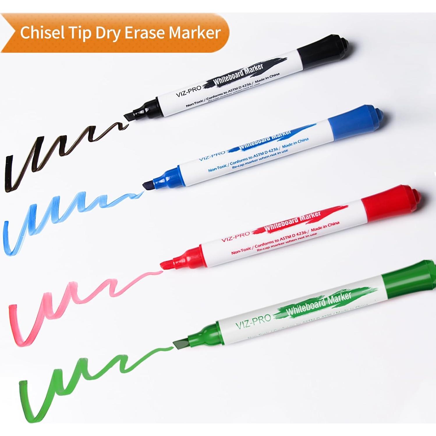 Juego de Marcadores de Borrado en Seco VIZ-PRO, 6 Piezas