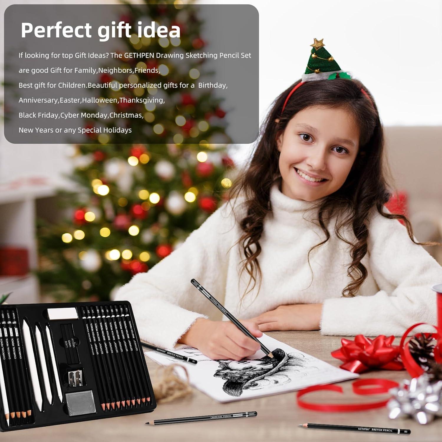 Juego de Lápices de Dibujo Profesional GETHPEN 24 Piezas