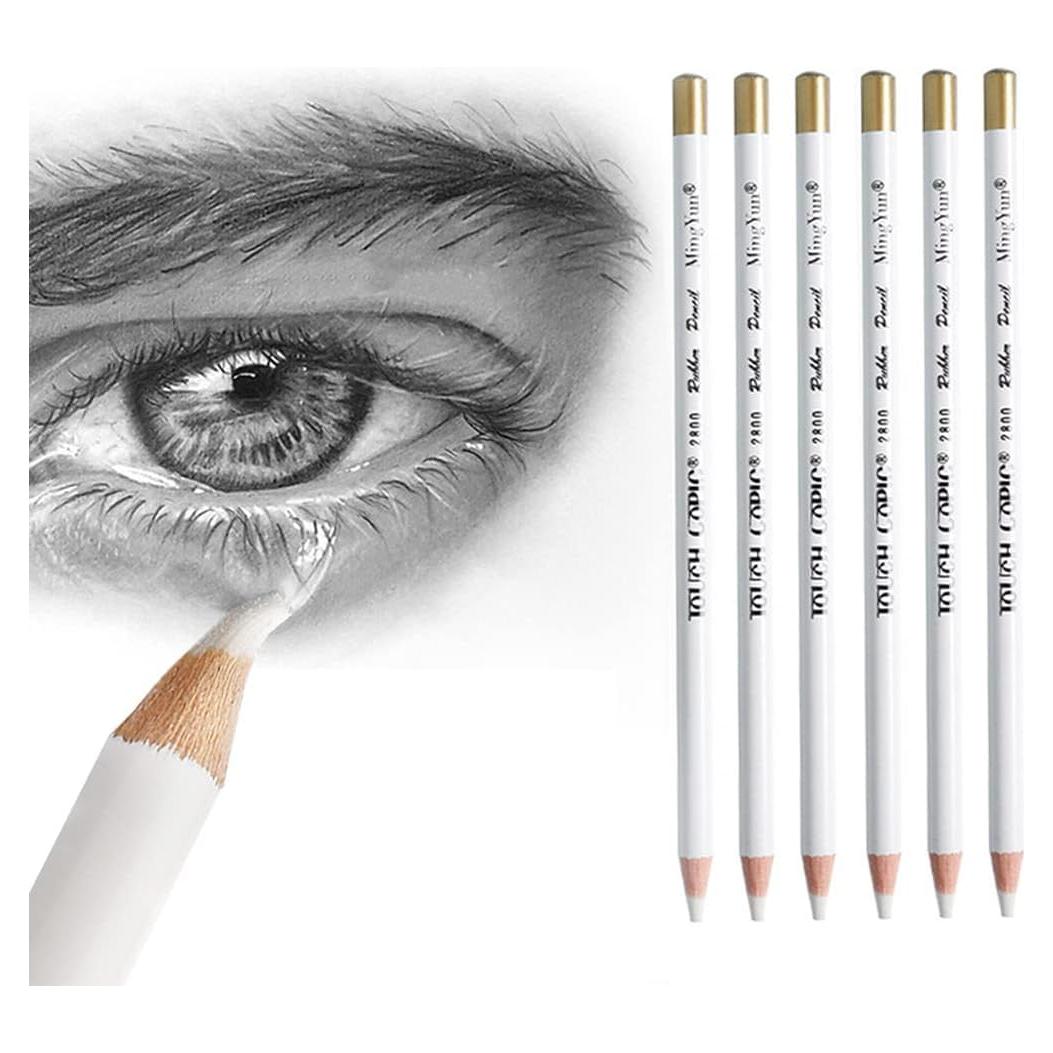 Juego de Lápices Borradores Leuapl - 6 Unidades para Artistas