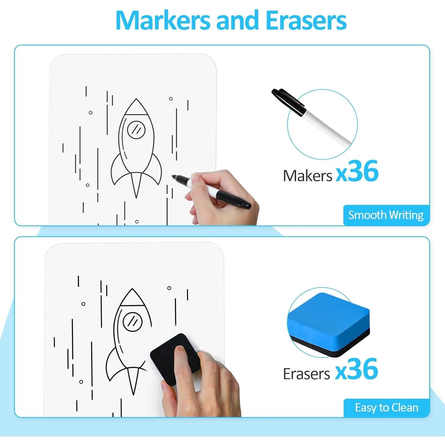 Tableros de Borrado en Seco PANDRI 36 Unidades 31.75x22.86 cm