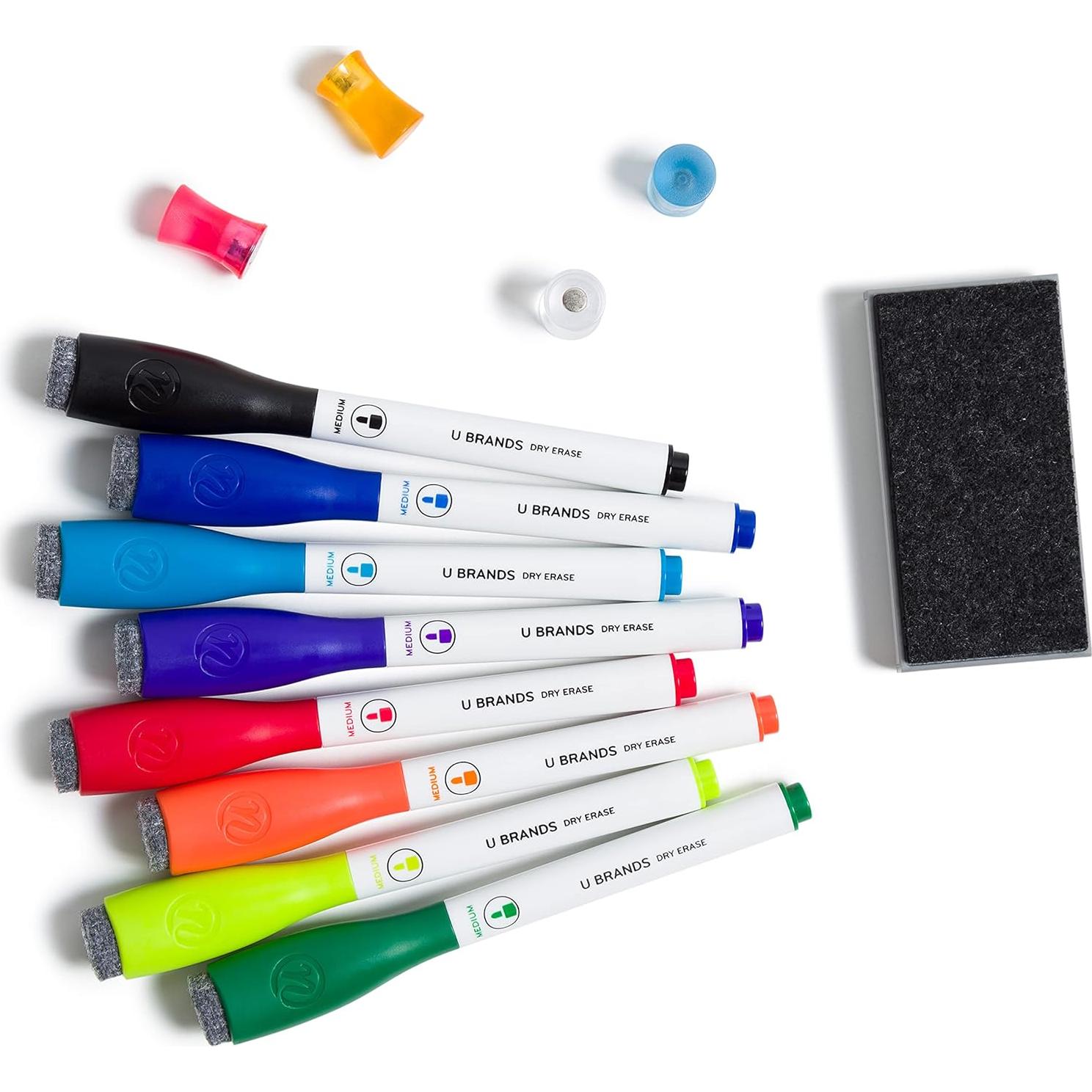 Set de 13 Marcadores de Pizarra U Brands con Borrador y Imanes