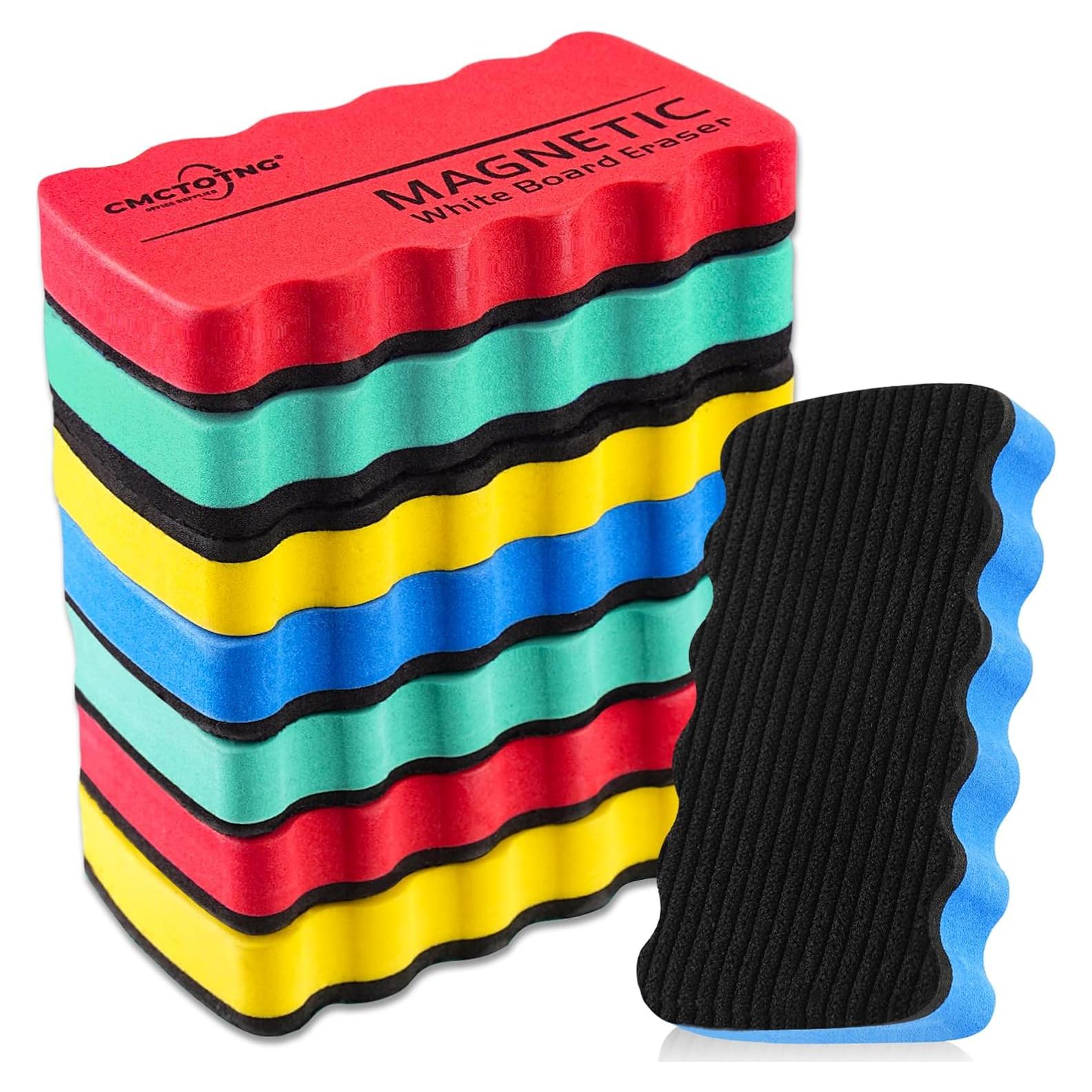 Juego de 8 Borradores Magnéticos CMCTOTNG para Pizarra Blanca