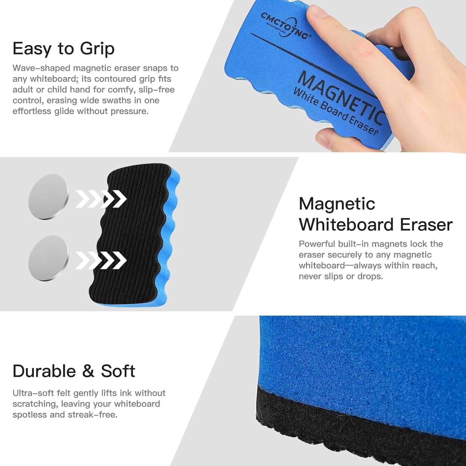Juego de 8 Borradores Magnéticos CMCTOTNG para Pizarra Blanca