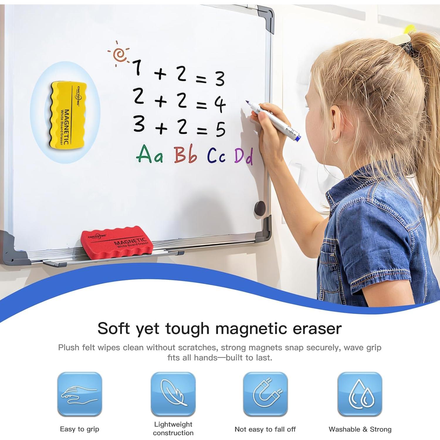 Juego de 8 Borradores Magnéticos CMCTOTNG para Pizarra Blanca