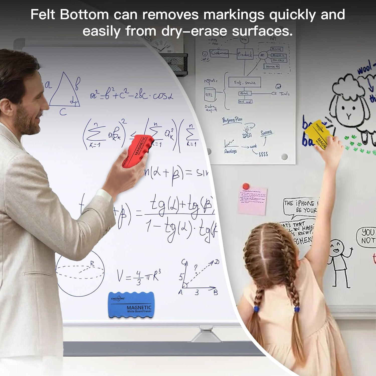 Juego de 8 Borradores Magnéticos CMCTOTNG para Pizarra Blanca