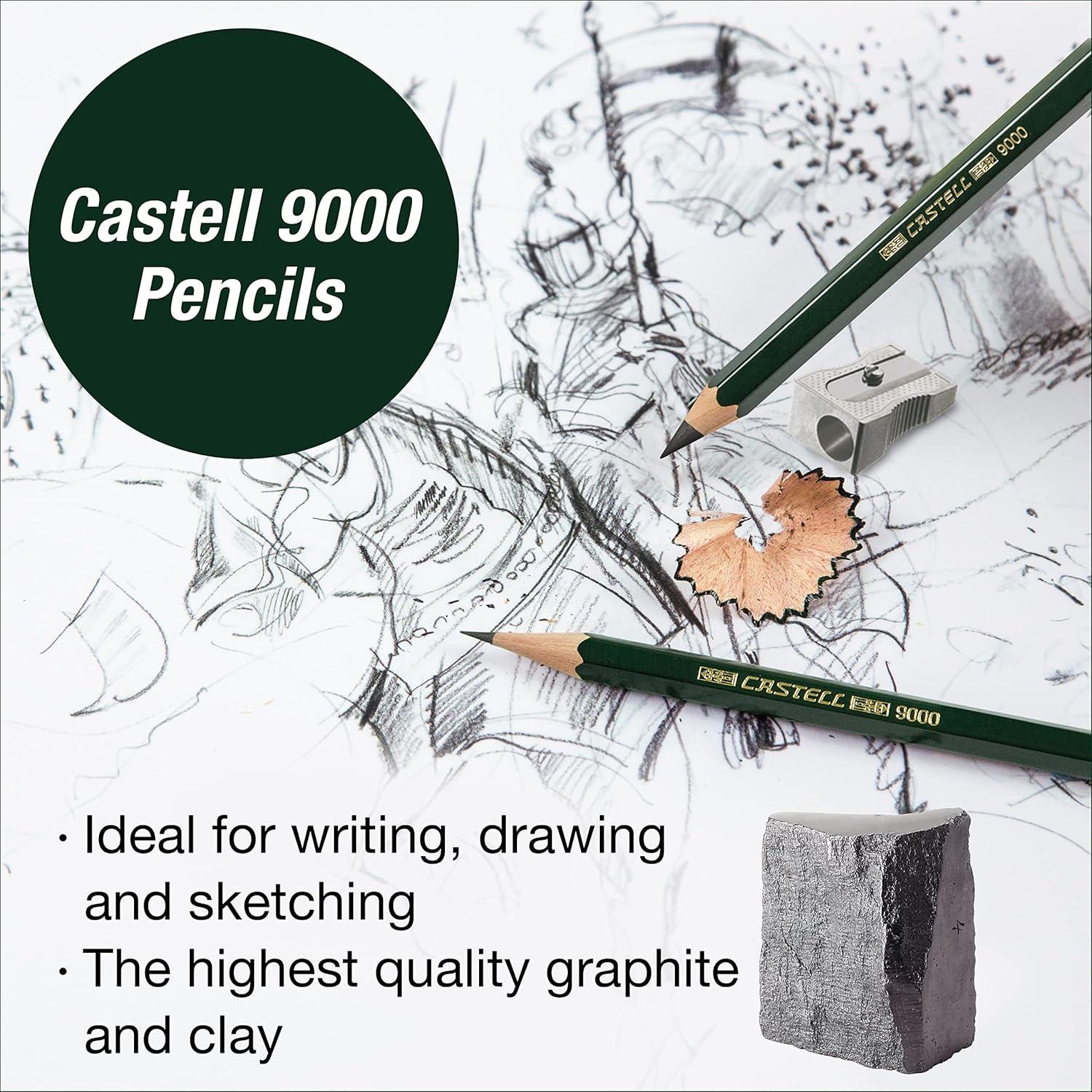 Set de Dibujo Faber-Castell - Lápices Grafito 9000 y Borradores
