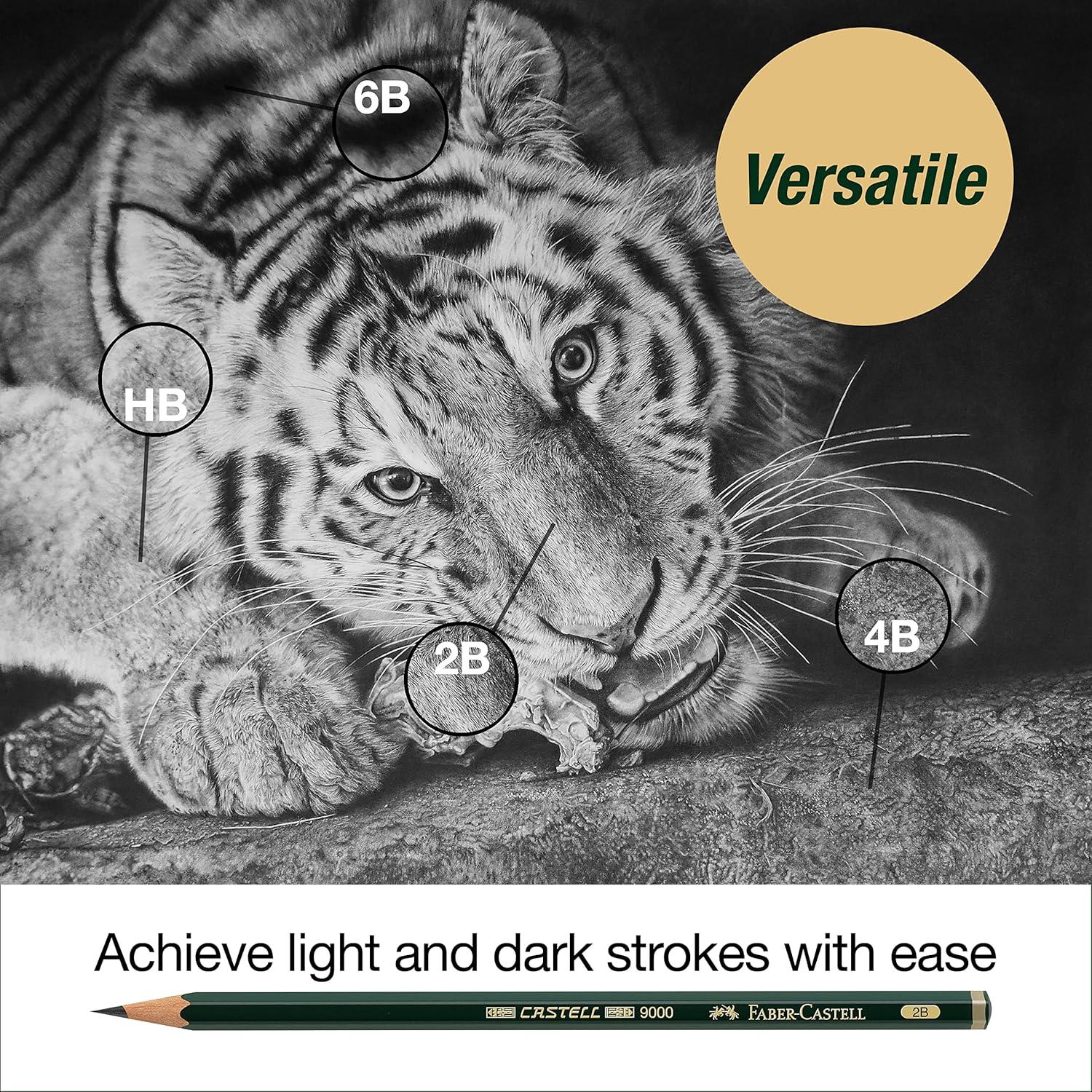 Set de Dibujo Faber-Castell - Lápices Grafito 9000 y Borradores