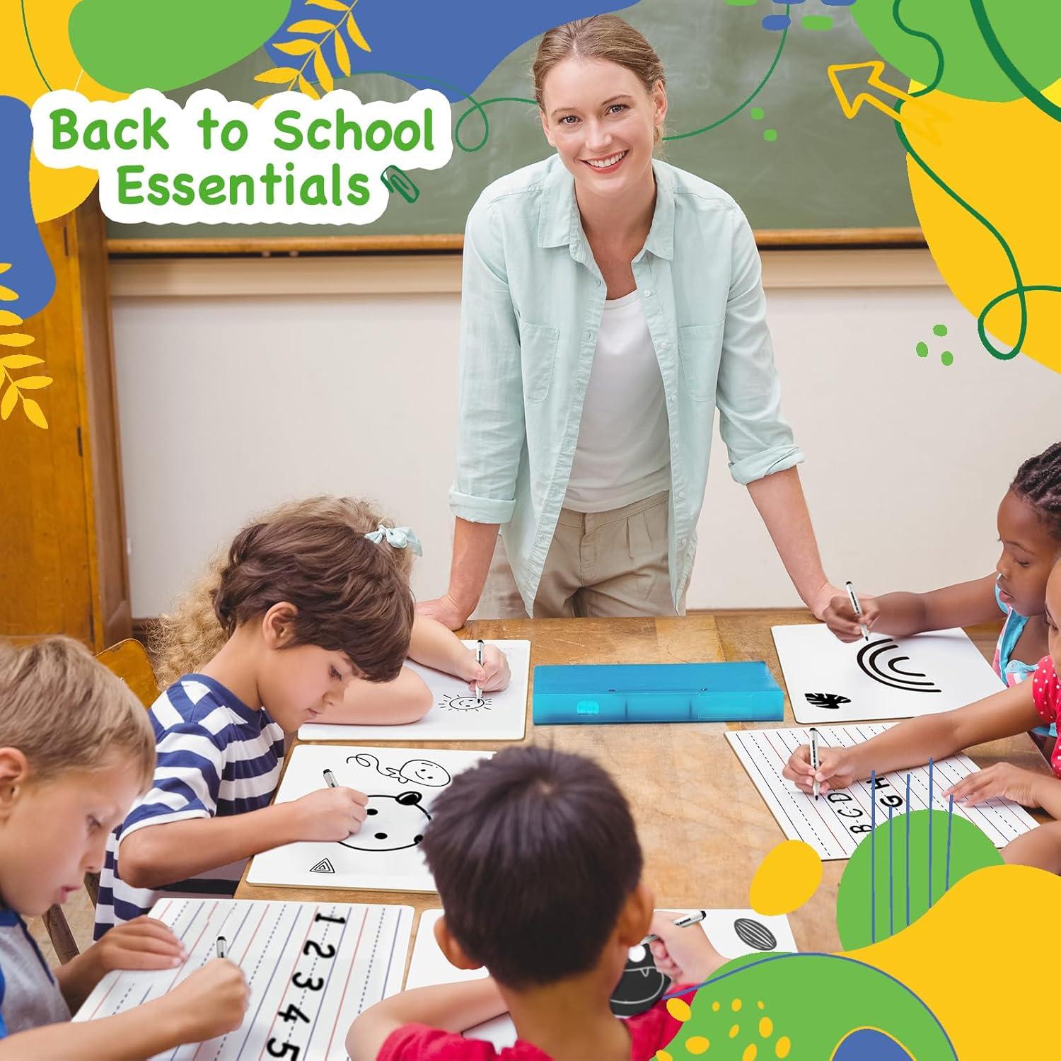 Ohuhu 25 Pizarras Blancas Dobles 22.86x30.48 cm con Marcadores